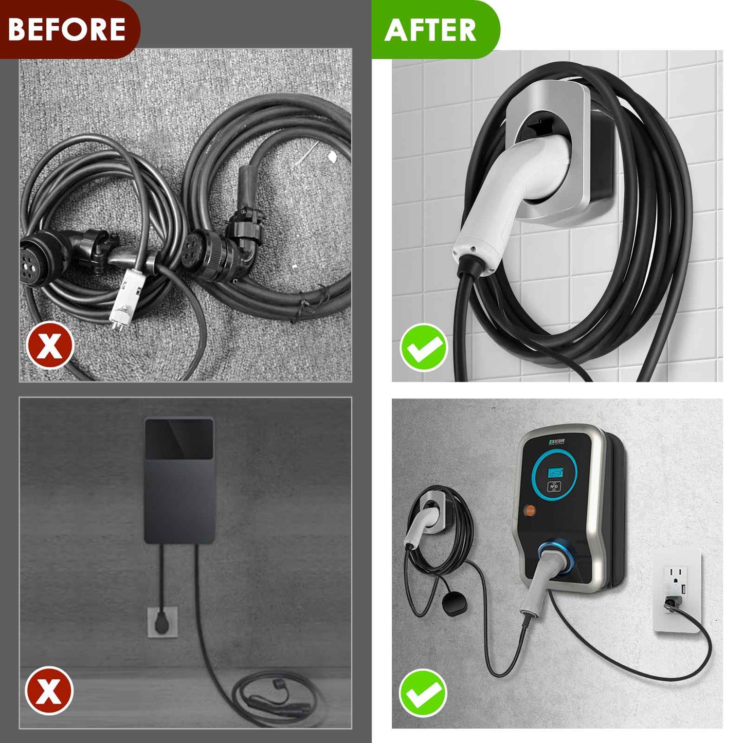 Rheidon Type 2 wall bracket Charging cable holder for electric car