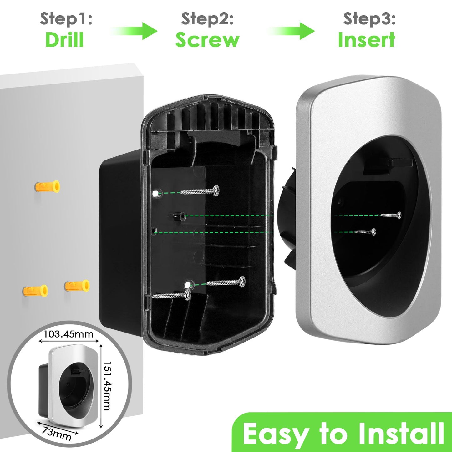 Rheidon Type 2 wall bracket Charging cable holder for electric car