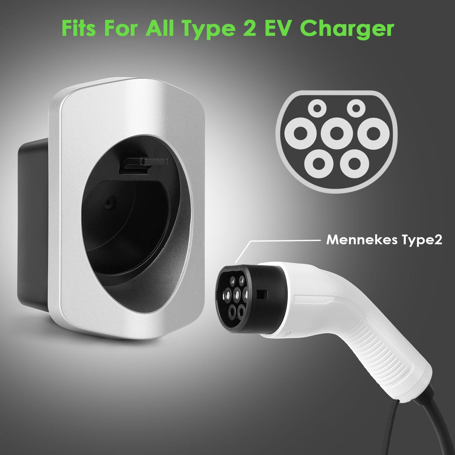 Rheidon Type 2 wall bracket Charging cable holder for electric car